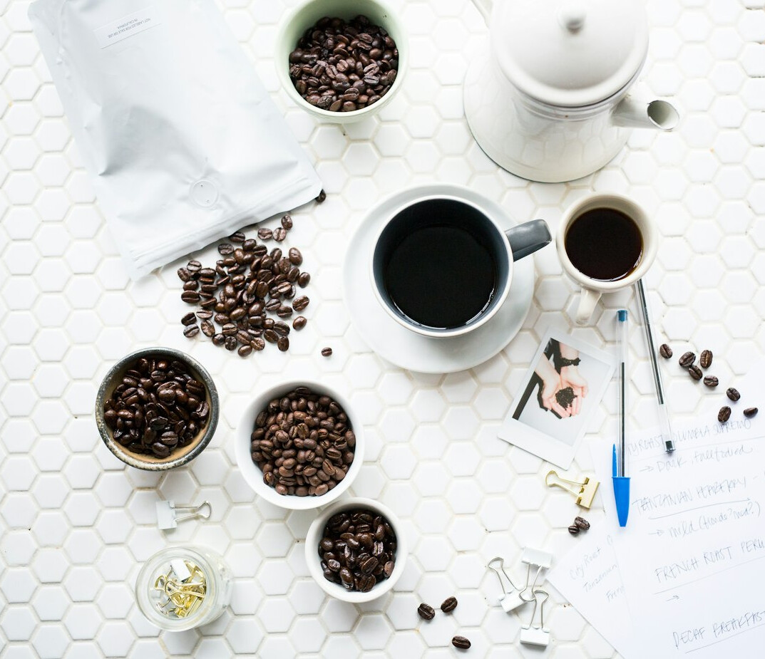 inspirational writing setup with coffee