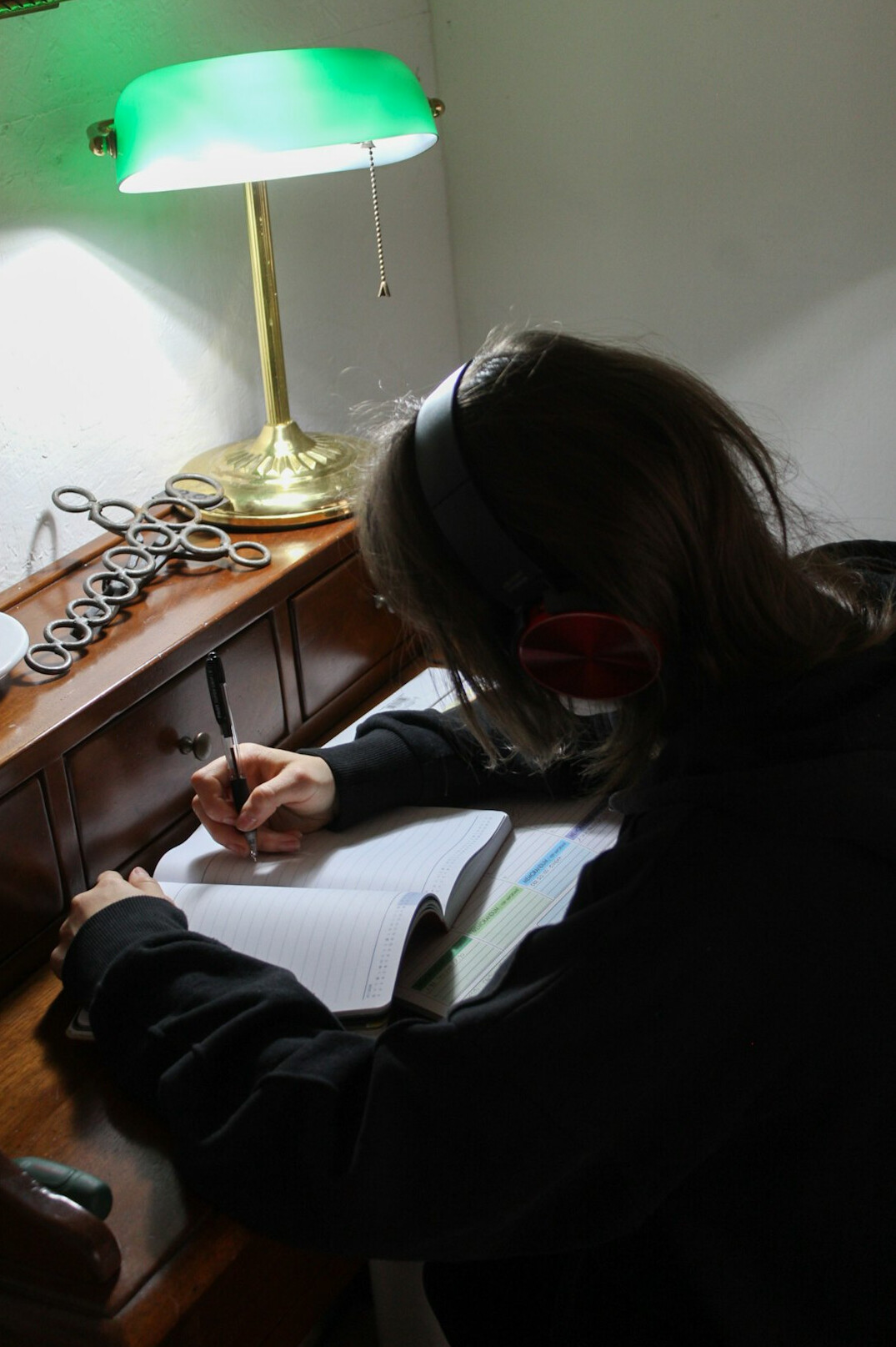 mystery writer at desk